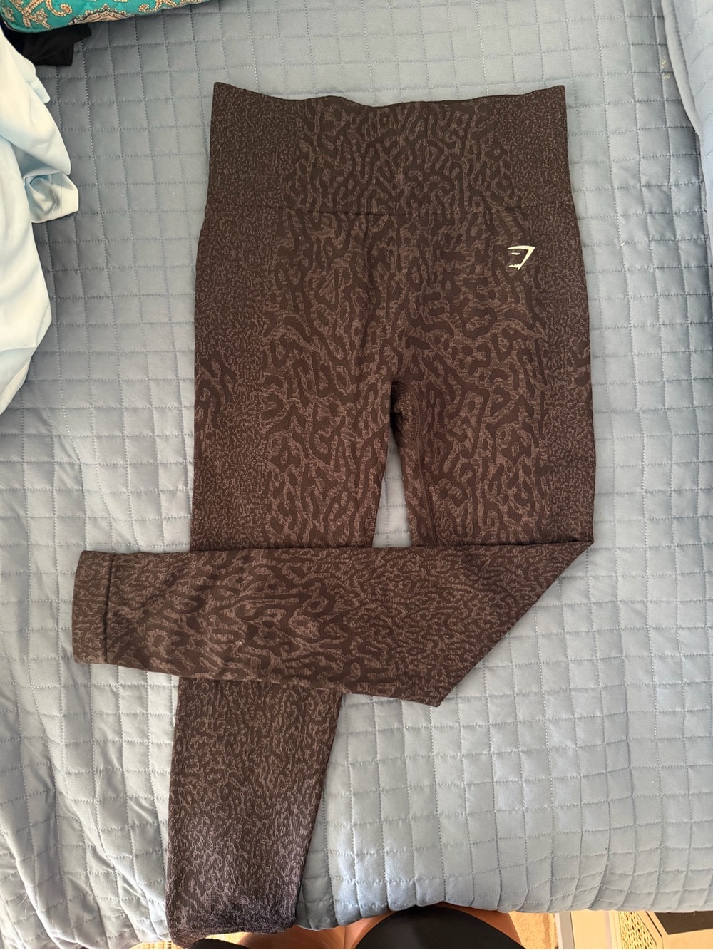 Gymshark Black and Gray Textured High-Rise Leggings